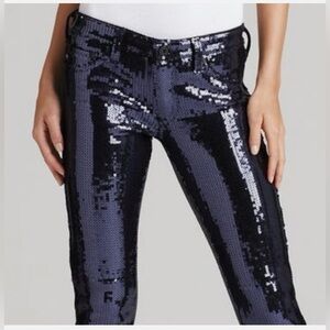 Brand new with tags AG Adriano Goldschmied Sequin Navy Jeggings